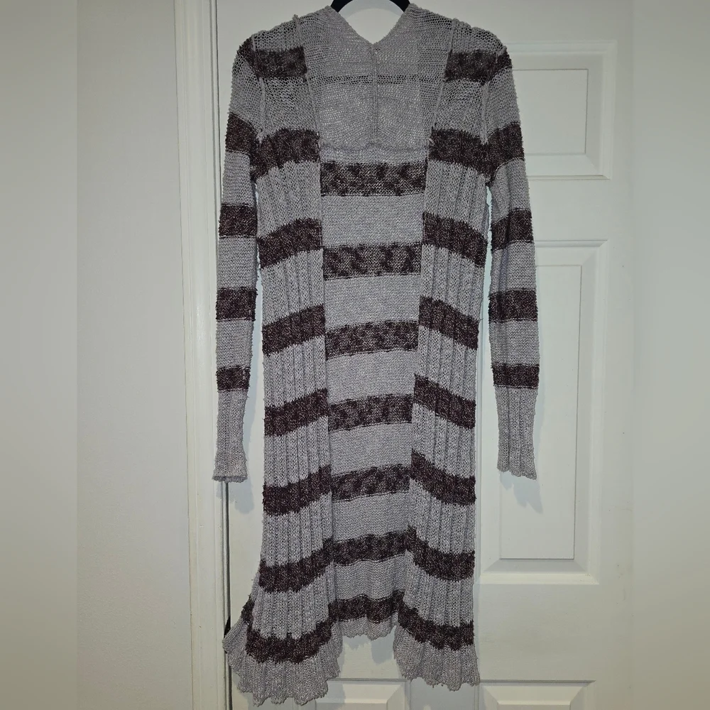 Free People Women's Free Spirit Stripe Cardigan in Lavender Combo Size SMALL - Picture 2 of 7